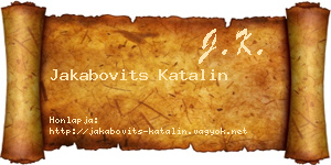 Jakabovits Katalin névjegykártya